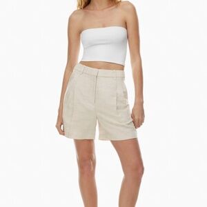 Aritzia The Effortless Short™ Linen Mid-Thigh in Natural Ecru